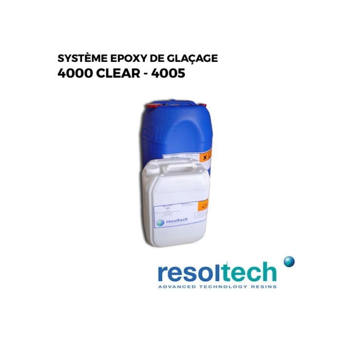 Kit 34.5kg résines époxy de glaçage 4000 CLEAR - 4005 RESOLTECH