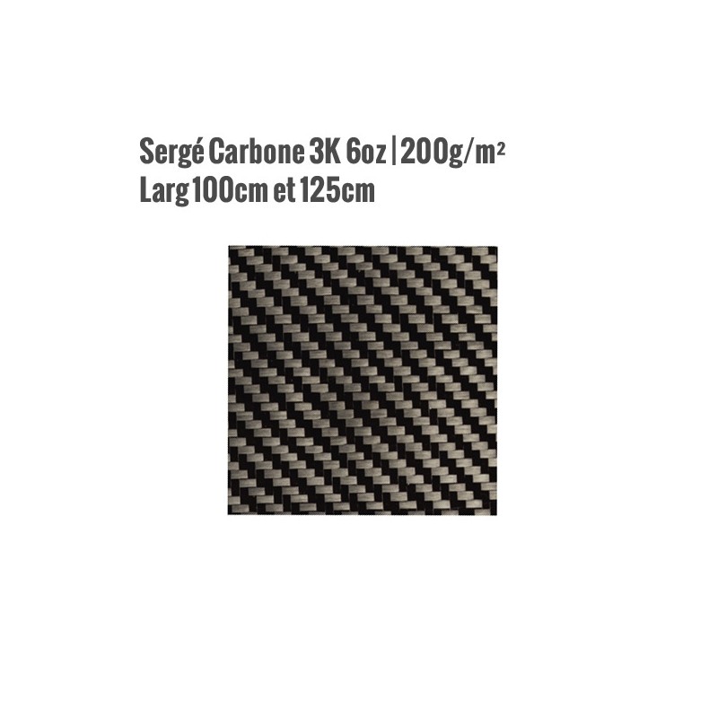 SERGE Carbone 3K 200G/M² LARG 100cm / 125cm - HEXCEL 43200