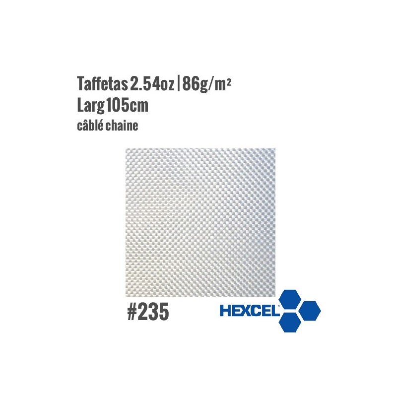 Tissu de verre taffetas 86gr / m² Hexcel 235