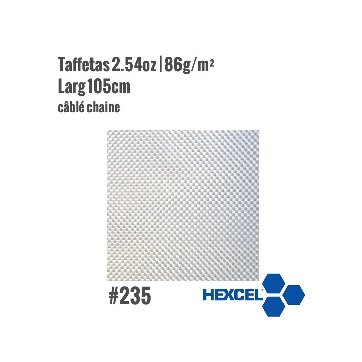 Tissu de verre taffetas 86gr / m² Hexcel 235