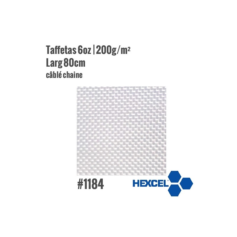 Tissu de verre Hexcel 1184  Taffetas 200g/m² Larg 80cm