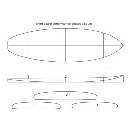 SHORTBOARD 5'11 PERFORMANCE PETITES VAGUES + PACK TISSUS et RESINES