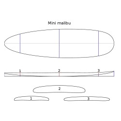 pain mousse polystyrène MINI MALIBU 7'0 / 7'3 / 7'6