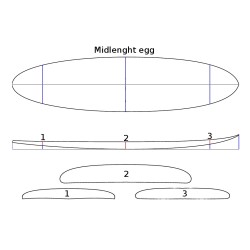 MIDLENGHT EGG 7'2 / 7'4 / 7'6 pain surf en mousse polystyrène ATUA