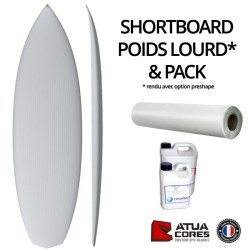 Shortboard poids lourds pack tissus de verre et résines
