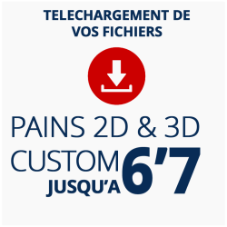 Téléchargez vos fichiers de découpe 2D ou pré shape 3D de pains surf custom jusqu'à 6'7