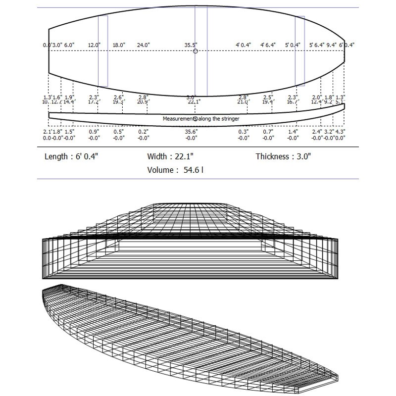 Pains surf standard 6'0 SF Shortboard polystyrène