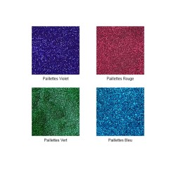 Pigments poudre paillettes BLEU VERT VIOLET ROUGE