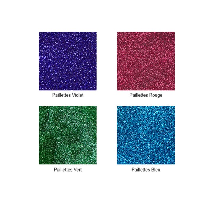 Pigments poudre paillettes BLEU VERT VIOLET ROUGE