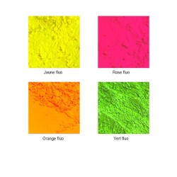 Pigments FLUO jaune rose bleu vert