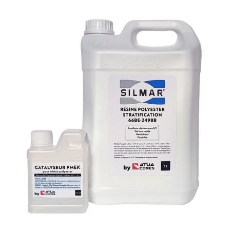 Resine polyester SILMAR 249BB + catalyseur PMEK (Kit 5 KG)