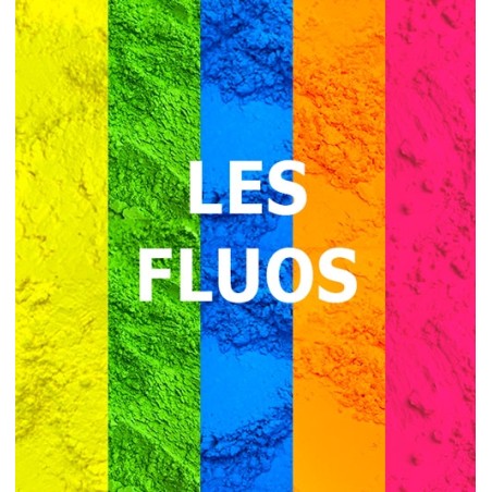 Pigments FLUO jaune rose bleu vert