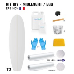 Kit diy suf midlenght egg 7'2 polystyrène
