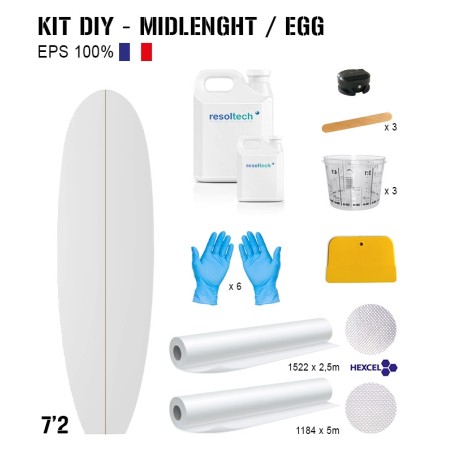 Kit diy suf midlenght egg 7'2 polystyrène