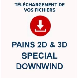 Téléchargez vos fichiers de découpe 2D ou pré shape 3D de pains Wingfoil